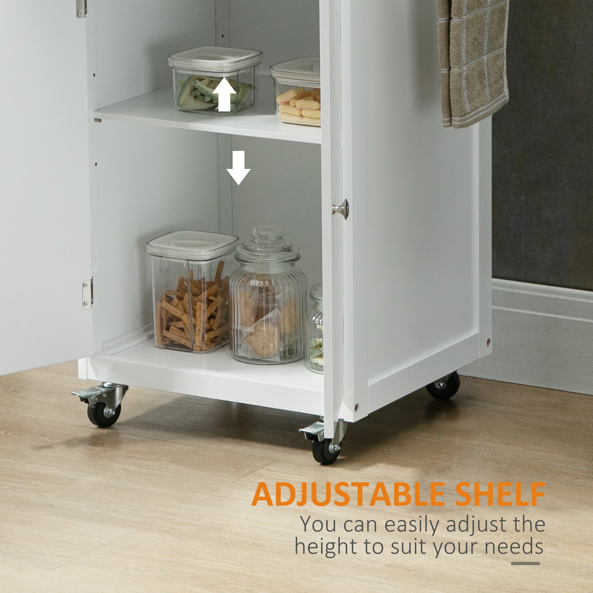 HOMCOM Compact Kitchen Cart Island Stainless Steel Top Mobile Trolley Storage Drawer Dining White 
