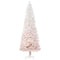 HOMCOM 7ft Pencil Artificial Christmas Tree with Pine Realistic Branches, Auto Open, Pink and White