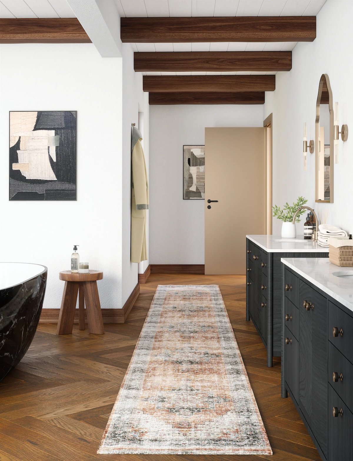 Echo Burnt Orange Black Pink Rug 