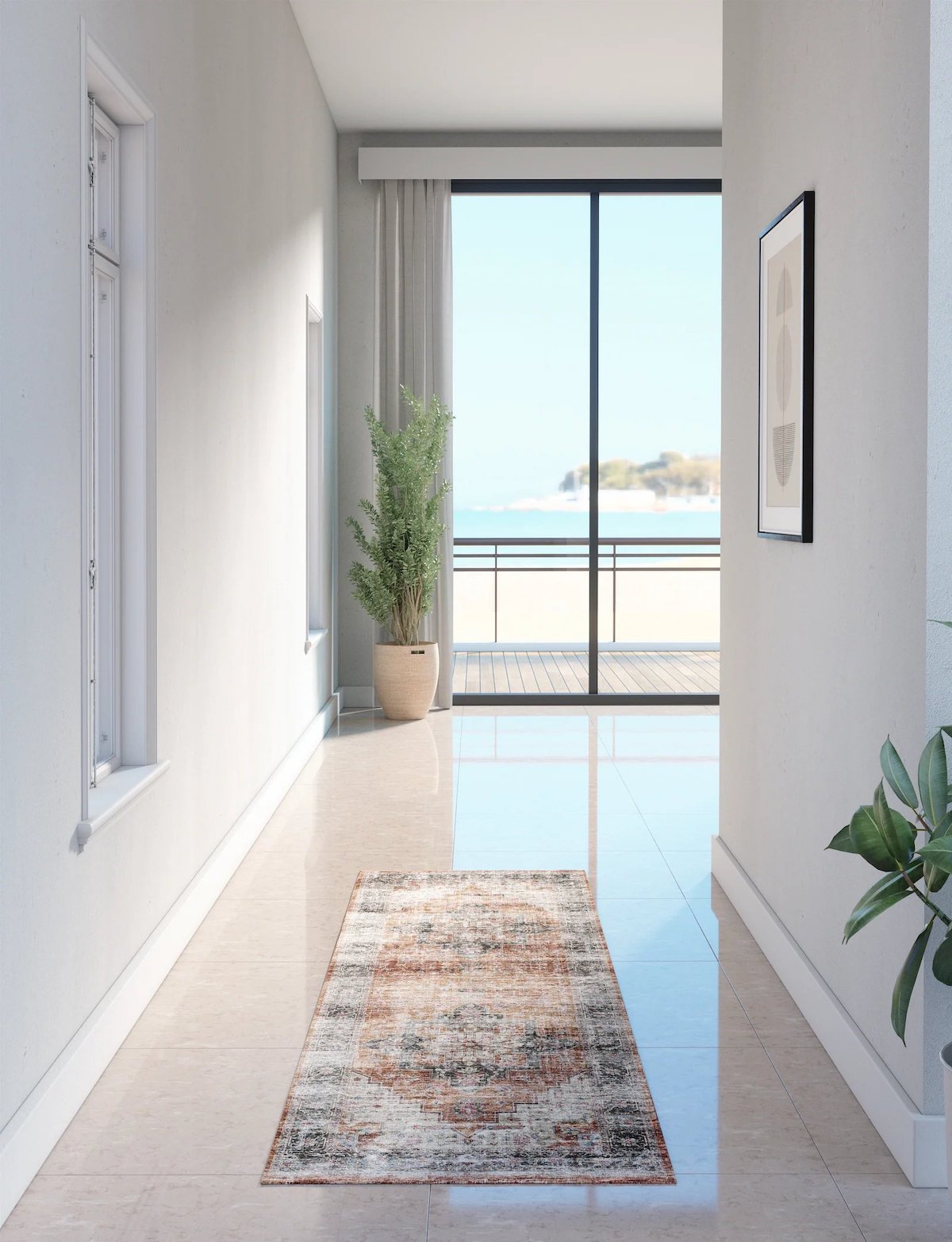 Echo Burnt Orange Black Pink Rug 