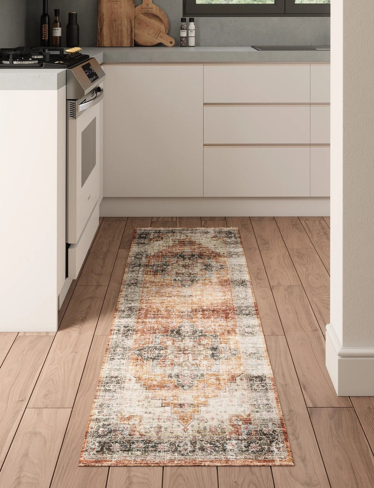 Echo Burnt Orange Black Pink Rug 