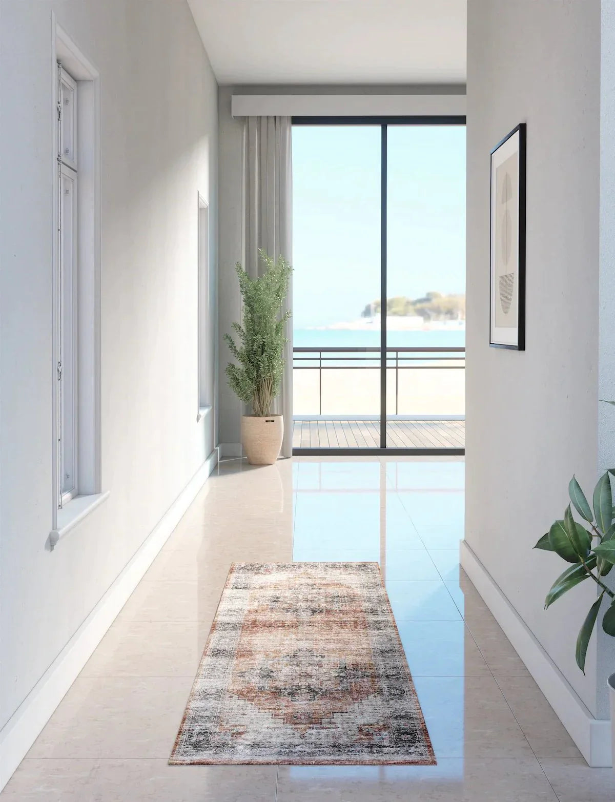 Echo Burnt Orange Black Pink Rug 