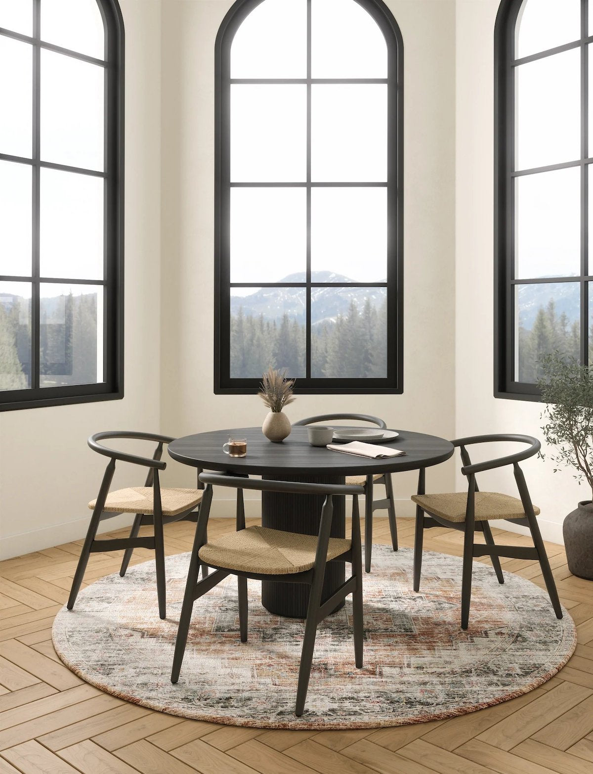 Echo Burnt Orange Black Pink Rug 