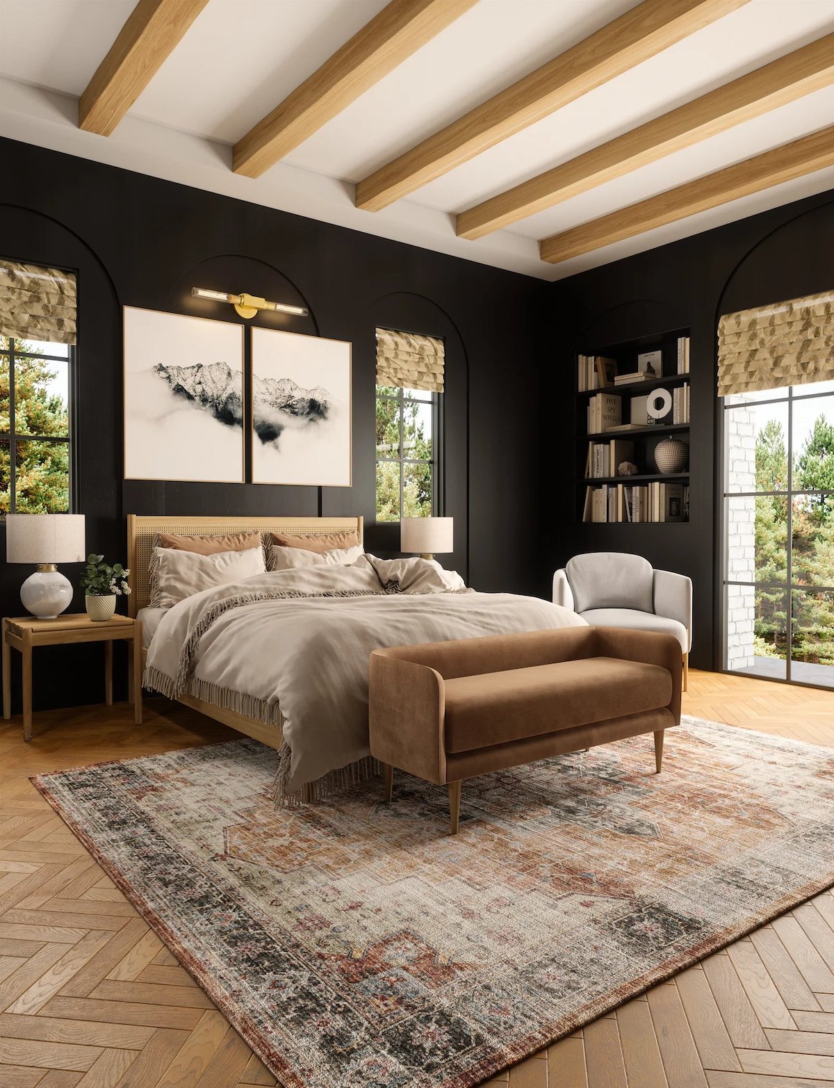 Echo Burnt Orange Black Pink Rug 