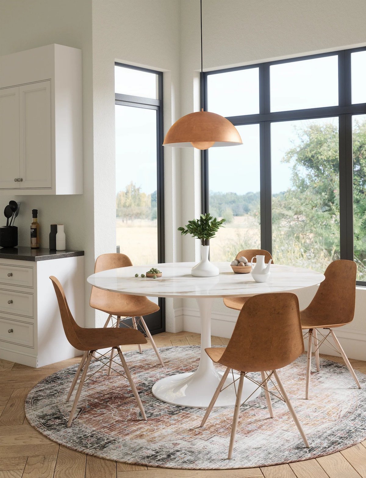 Echo Burnt Orange Black Pink Rug 