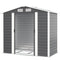 Outsunny 7' x 4' Outdoor Storage Shed, Metal Garden Shed with Lockable Doors and Gloves for Backyard, Garden, Patio, Dark Grey