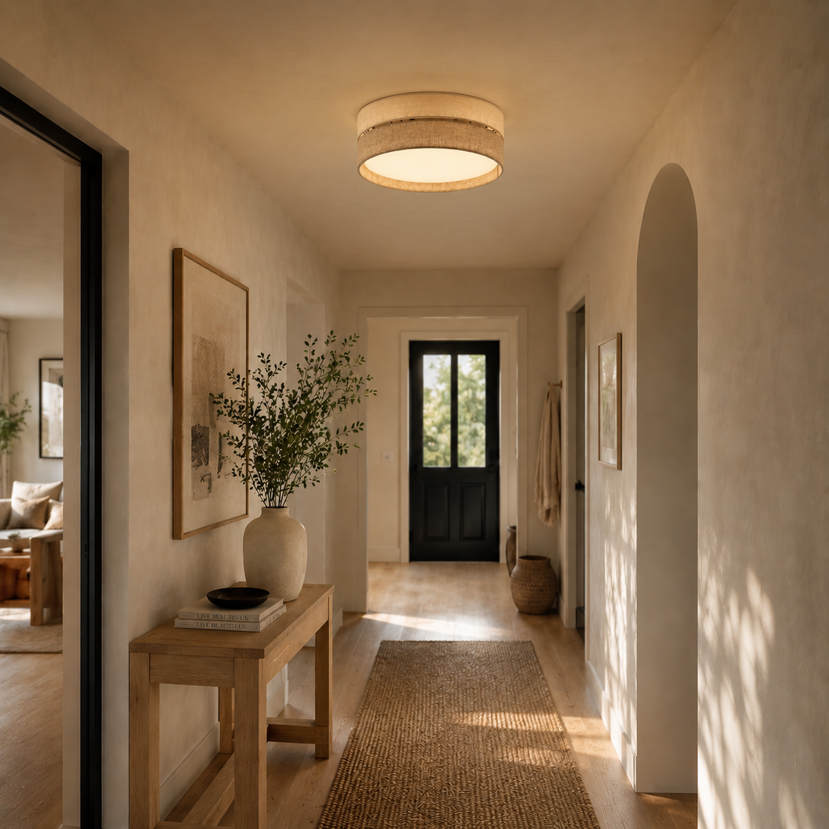 ECO Scandinavian Flush Mount Ceiling Light for Hallway, Kitchen & Bedroom