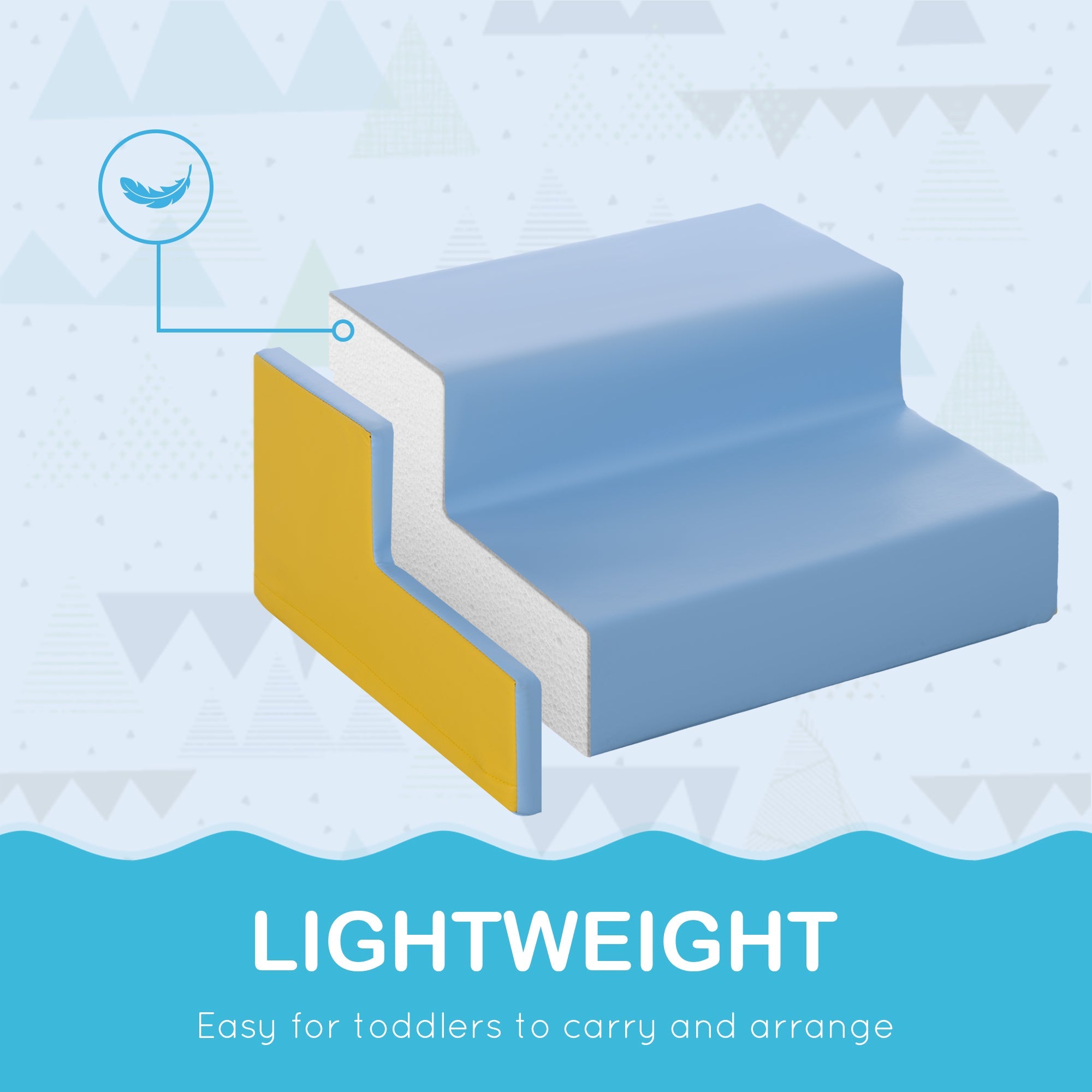 Soozier 2-Piece Climb and Crawl Activity Soft Play Set, for Toddler Preschooler Babies Indoor, Blue 