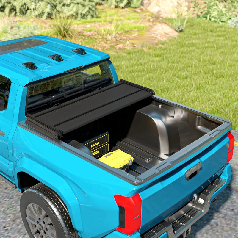 5'6'' Soft Tri-Fold Truck Bed Tonneau Cover for 5.5 ft Bed, Truck Bed Cover with Seal Strip, Black