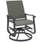 Rattan Patio Glider, Wicker Outdoor Glider Swivel Chair with Steel Frame, High Back for Backyard Porch, Grey