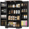 Farmhouse Kitchen Pantry Storage Cabinet, Kitchen Pantry Cabinet with Doors and Adjustable Shelves, Black