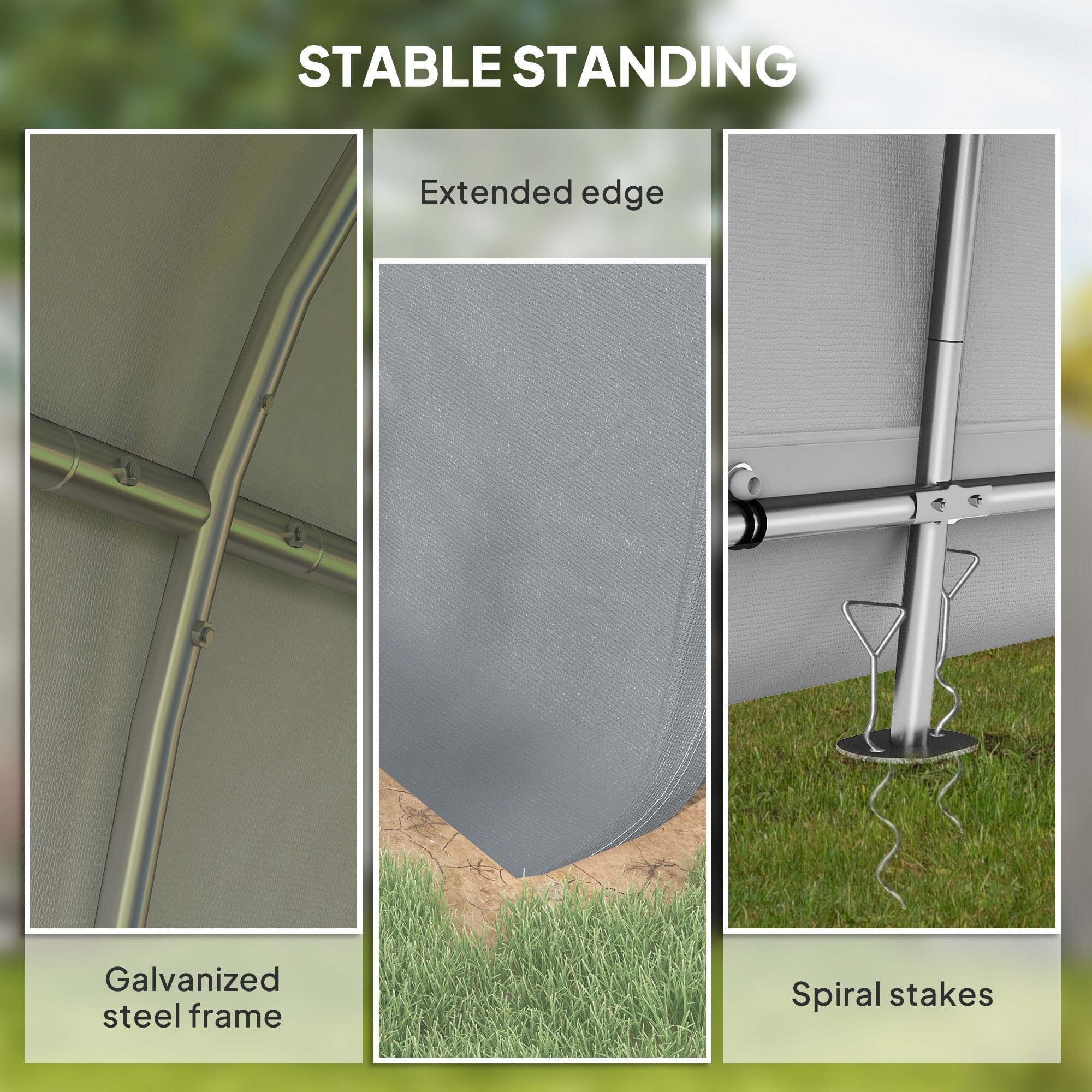 Outsunny 10' x 10' Outdoor Storage Tent, Heavy Duty and Waterproof Portable Shed for Bike, Motorcycle & Garden Tools, Light Grey 