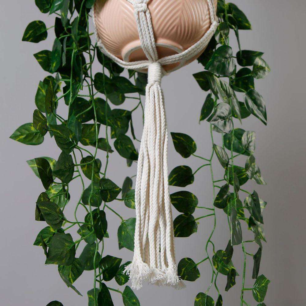 Elrey Faux Potted Macrame Hanging Plant (4.7 Feet) 