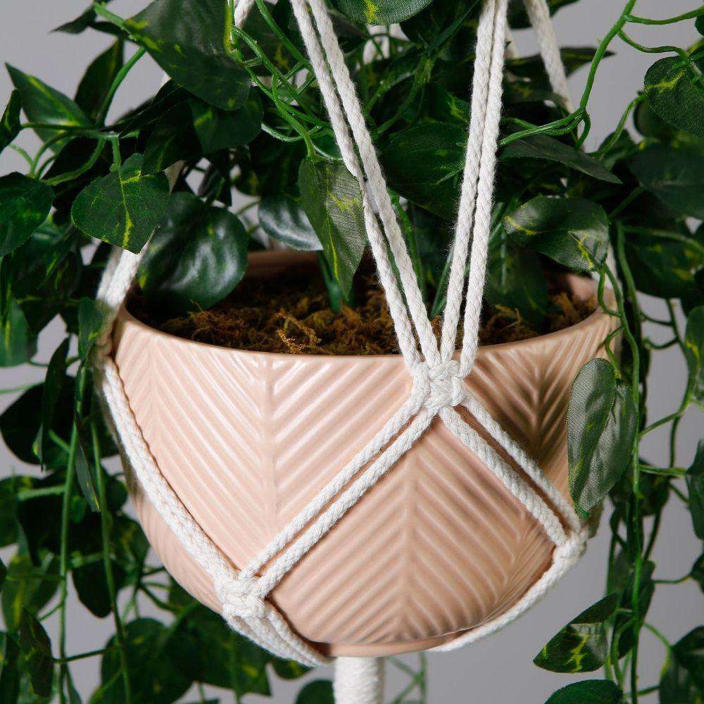 Elrey Faux Potted Macrame Hanging Plant (4.7 Feet) 