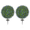 Artificial Plants Faux Lavender Set of 2, UV Protected Fake Plants with Ground Stakes for Indoor Outdoor Decor, Purple