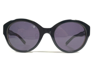 Sunglasses DIAGRAM BLACK WOOD Brown Round Frames w Purple Lenses 