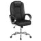 Ergonomic Leather Office Chair with Padded Armrests and Rocking Backrest-Black