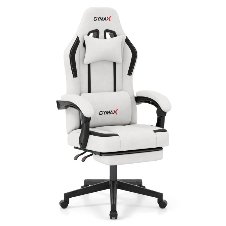 Ergonomic Video Game Chair with Headrest for Home Office-Gray