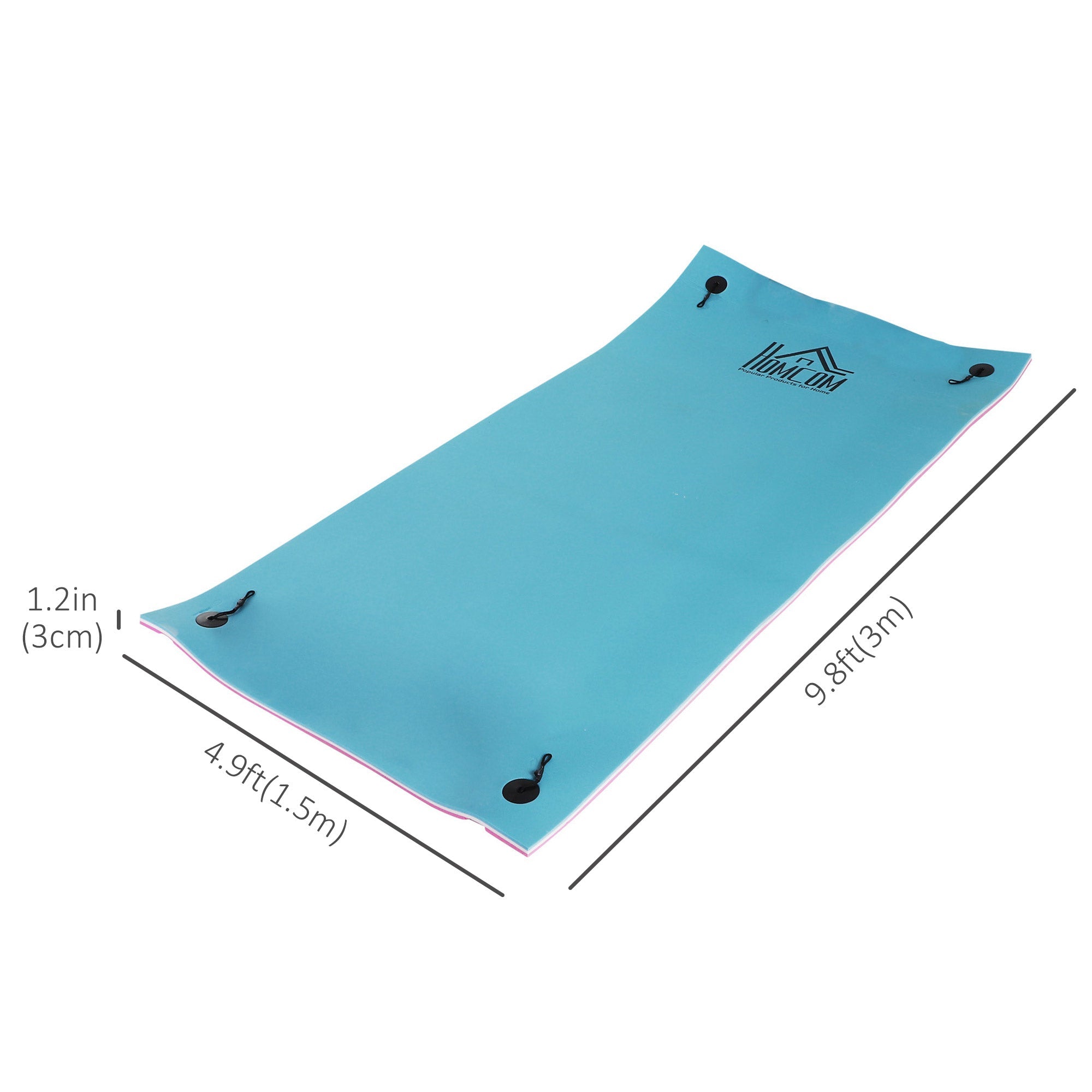 HOMCOM 10x5ft Floating Mat Floating Lily Pad Water Carpet Float Aqua Mat Water Recreation and Relaxing in Pool Beach Lake 