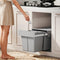 Pull Out Bin with Dual 4-Gallon Removable Compartments, Under Sink Garbage Can with Soft-Close Slides, Light Grey