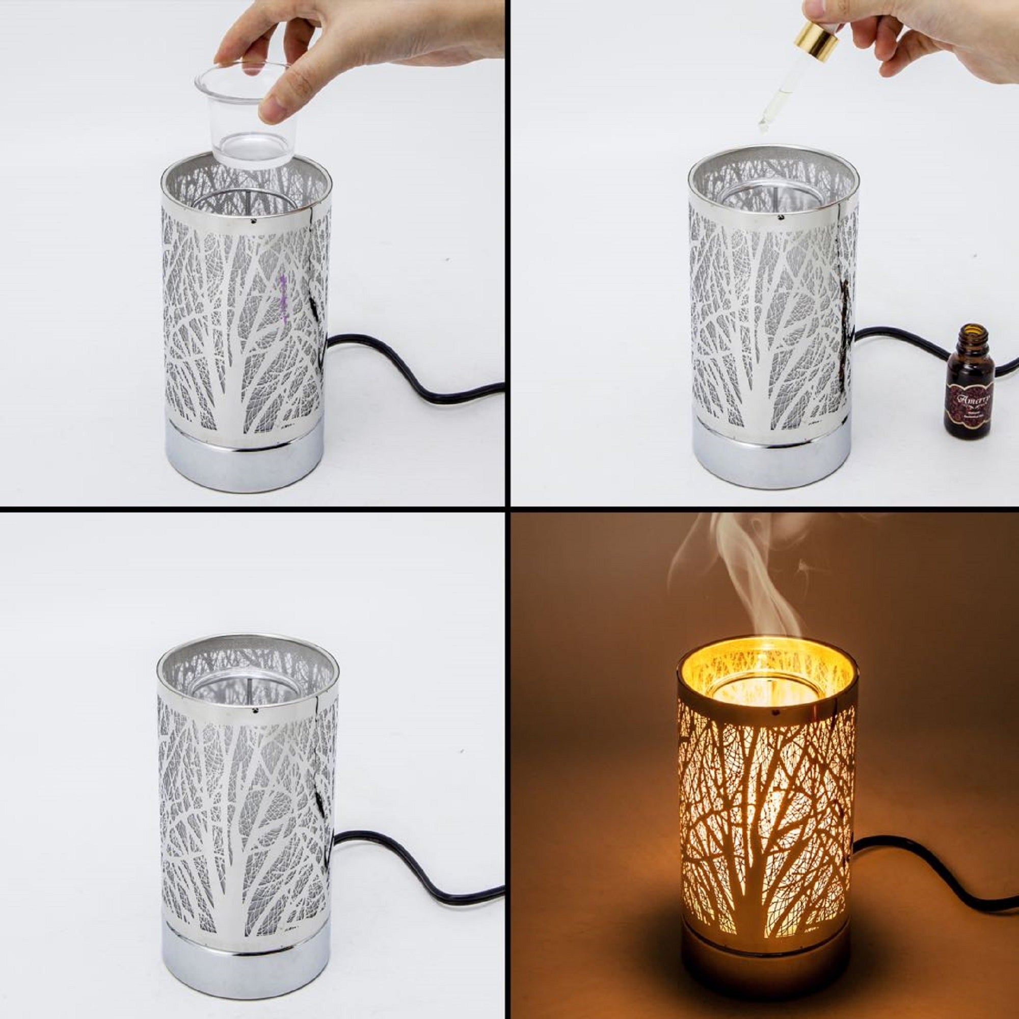 7" touch lamp-Fragrance Wax Melts Warmer -Electric Candle Essential Oil Burner-Metal Ravine Table decor