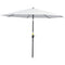 Outsunny Adjustable Patio Sunshade: 10ft Round Parasol with Crank and Tilt for Outdoor Garden Pool, White