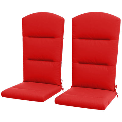 Outsunny Patio Chair Cushions for Adirondack Chair Replacement Cushions with Back and Ties, Set of 2, Wine Red 