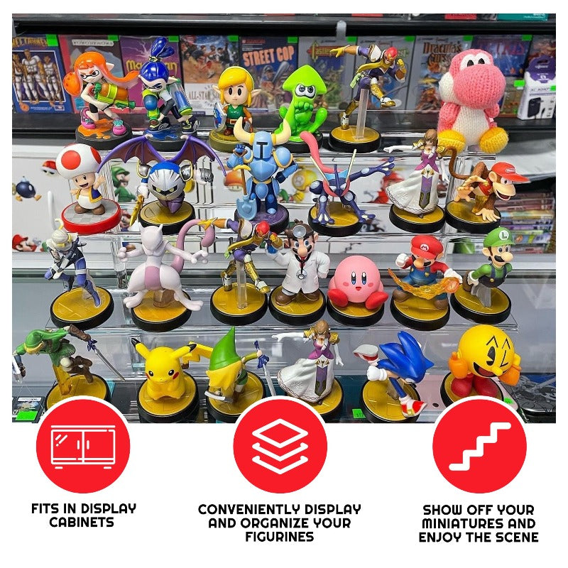 EVORETRO 4-Step Acrylic Display Stand for Action Figures | Riser RS6 Inch 