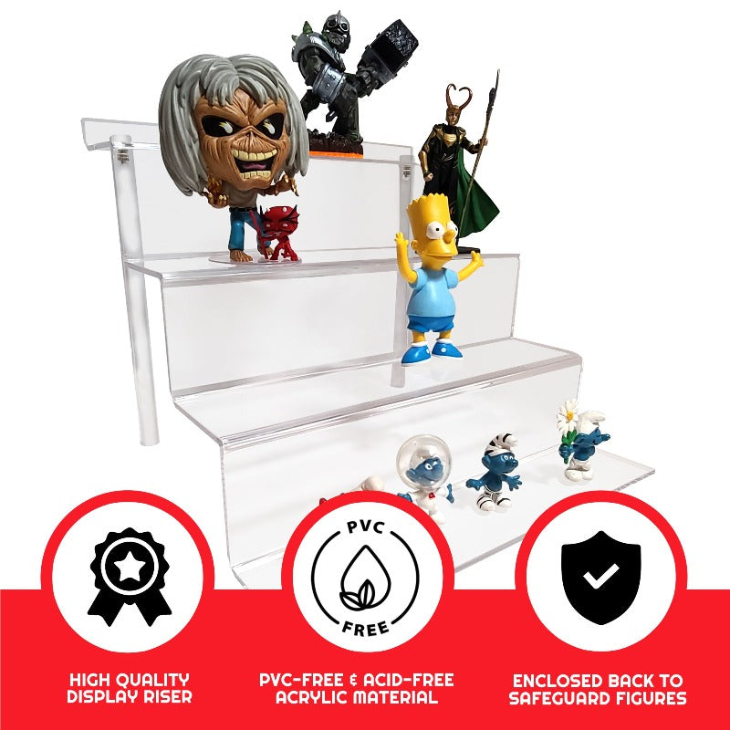 EVORETRO 4-Step Acrylic Display Stand for Action Figures | Riser RS6 Inch 