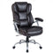 Executive Office Chair Leather Ergonomic Computer Desk Chair with Padded Seat and Armrests-Brown