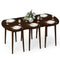 Extendable Dining Table Set with 2 Half-Round and 1 Rectangular Tables-Walnut