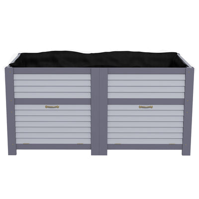 Outsunny Wooden Elevated Planter Box with Storage, 59" x 30" x 29.5" Raised Garden Bed for Vegetables, Flowers, Herbs, Grey 