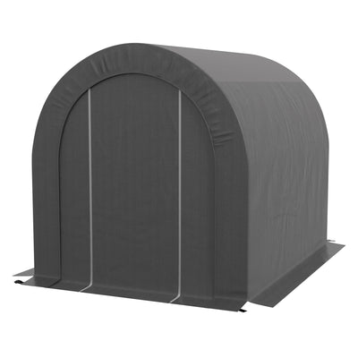 Outsunny 6' x 8' Outdoor Storage Shed, Heavy Duty Galvanized Steel Portable Shed for Bike, Motorcycle, Garden Tools, Dark Grey 