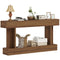 63 Inch Long Console Table, Vintage Narrow Entryway Table with Storage Shelf for Living Room and Hallway, Dark Brown