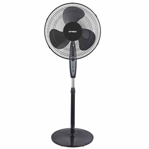 Optimus 16 in. Oscillating Stand Fan with Remote Control in Black - Free Shipping 