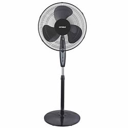 Optimus 16 in. Oscillating Stand Fan with Remote Control in Black - Free Shipping