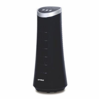 Optimus 12 Inch Desktop Ultra Slim Oscillating Tower Fan, LED in Black - Free Shipping 
