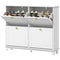HOMCOM Modern Shoe Storage Cabinet, Narrow Shoe Cabinet with 4 Flip Drawers, Adjustable Shelves, 5 Legs for Entryway, White