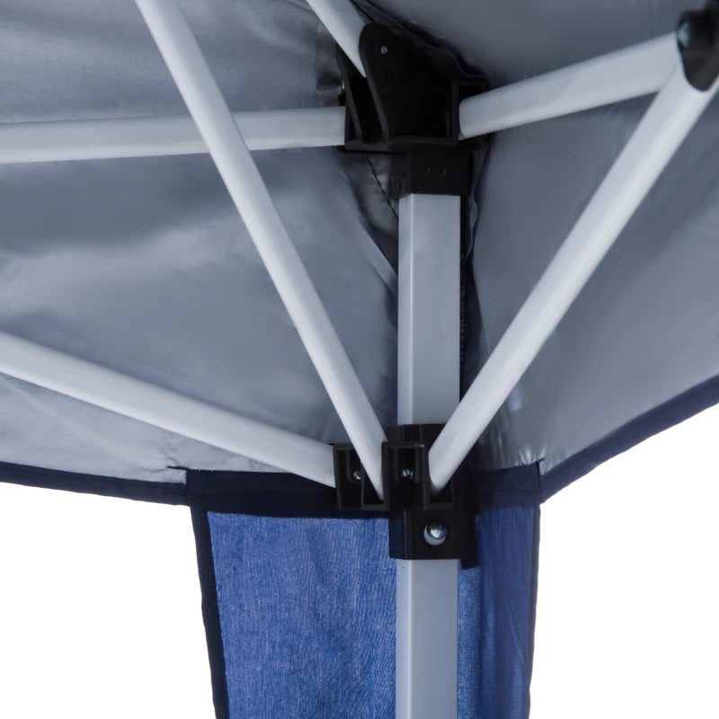 8' x 8' Pop Up Canopy, Outdoor Folding Tent, Portable Party Tent with Carrying Bag for Camping, Party, Picnic, Blue
