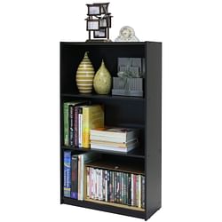 3-Tier Bookcase Storage Shelves in Espresso Finish - Free Shipping