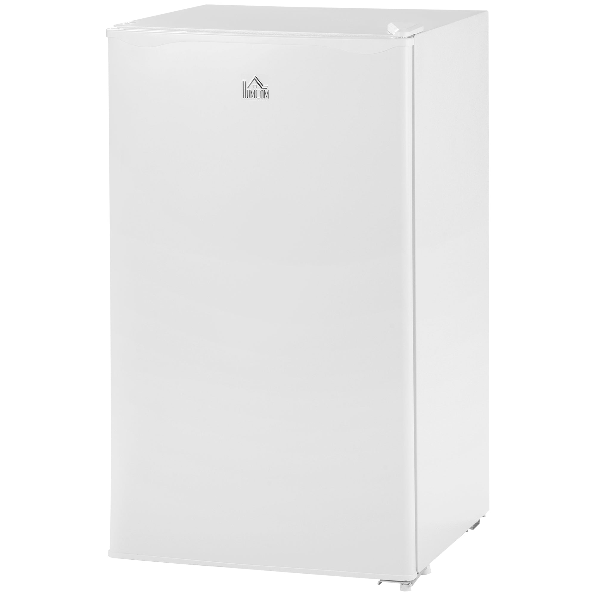HOMCOM Compact White Mini Fridge with Freezer Adjustable Shelf Mechanical Thermostat Reversible Door 