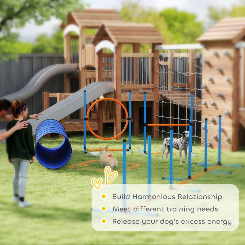 Dog Agility Training Equipment, 8PCS Dog Obstacle Course Starter Kit with Carrying Bag