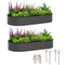 6' x 3' x 1' Large Outdoor Planter Box, Galvanized Raised Garden Bed with Metal Plant Stake, Dark Grey