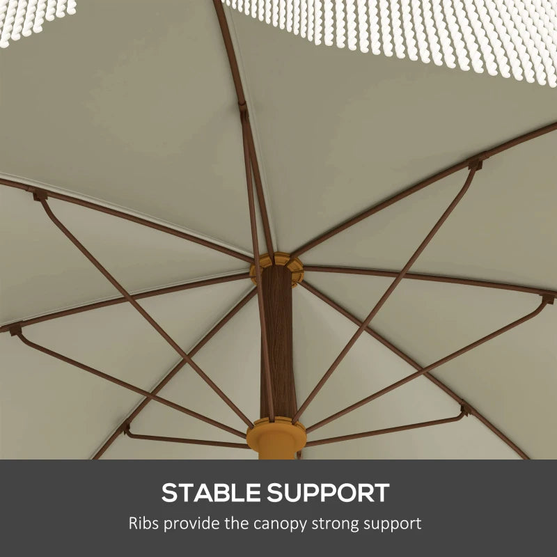 6.2' Beach Umbrella for Travel, Vent, Ruffles, Carry Bag, Portable Outdoor Umbrella for Garden, Light Green