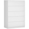 Dresser for Bedroom with 5 Drawers, Modern Chest of Drawers for Living Room, Closet, Hallway, White