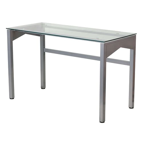 Rectangular Writing Table Office Desk with Clear Tempered Glass Surface - Free Shipping 