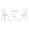 Outsunny 3-Piece Cast Aluminum Patio Bistro Set, Outdoor Table and Chairs with Umbrella Hole, Elegant Design, White