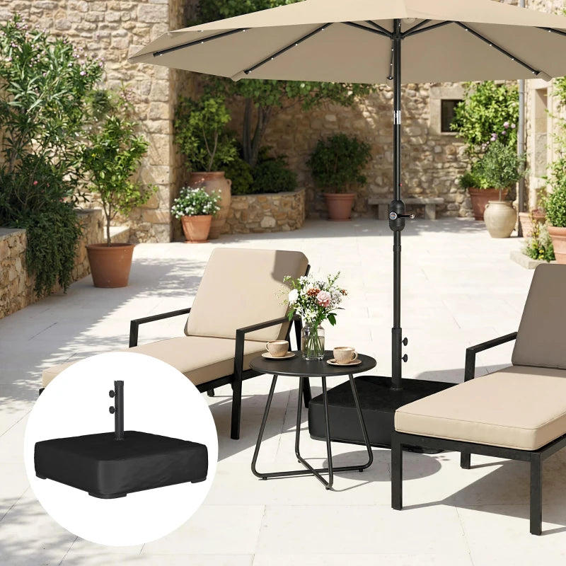 Garden Parasol Base 176 lbs Sand Filled Heavy Duty Stand for Cantilever Umbrellas and 1.89" Poles Black