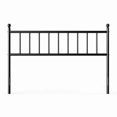Full size Traditional Farmhouse Headboard in Matte Black Metal Finish - Free Shipping 