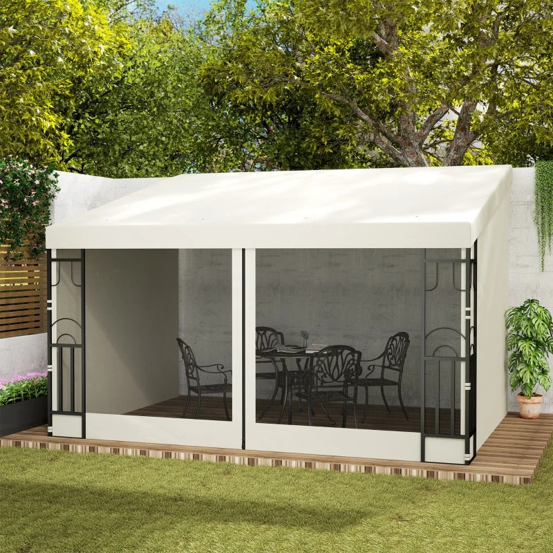10' x 13' Waterproof Alloy Wall Pergola - Outdoor Gazebo 